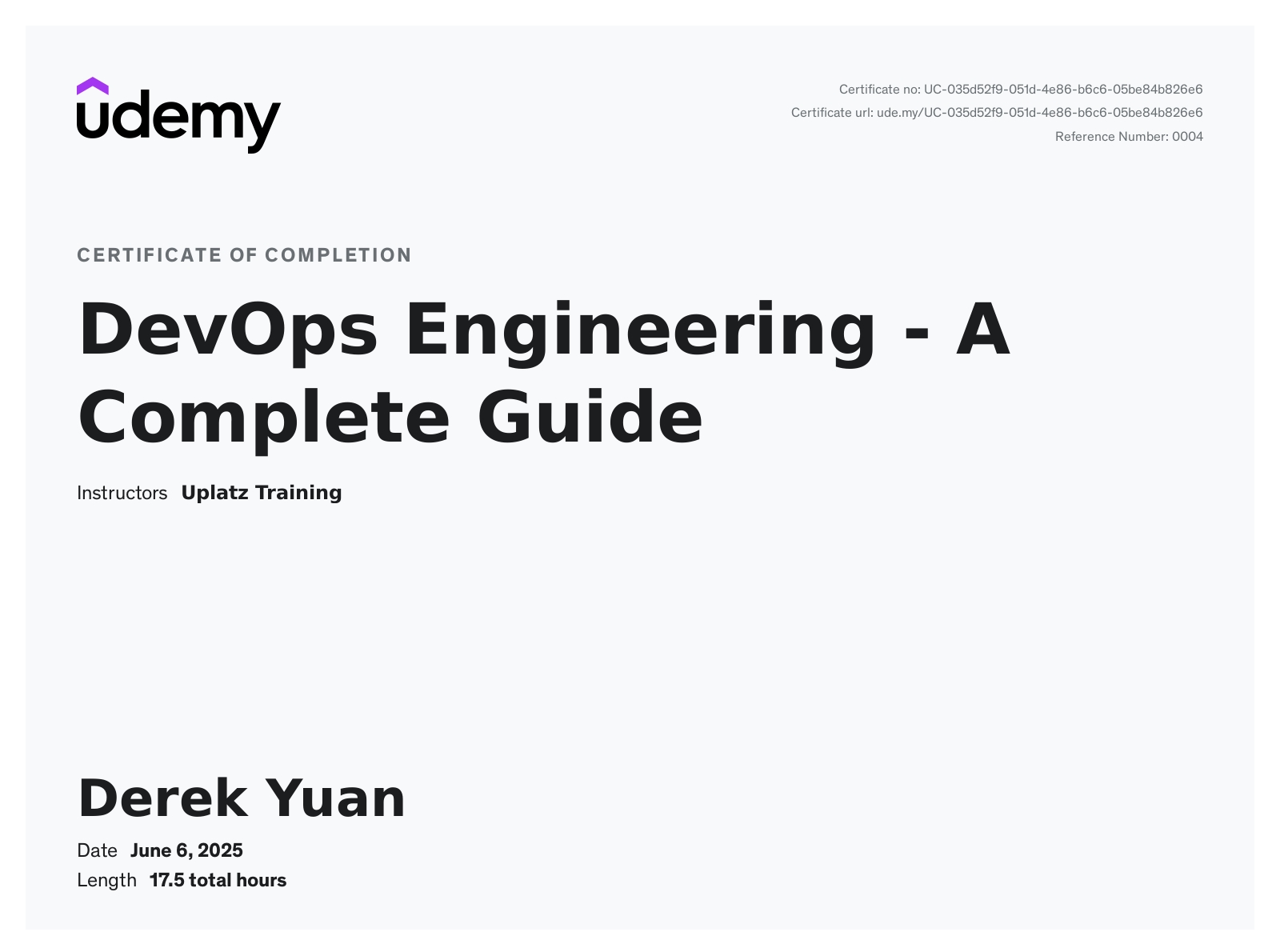 DevOps Engineering Certificate